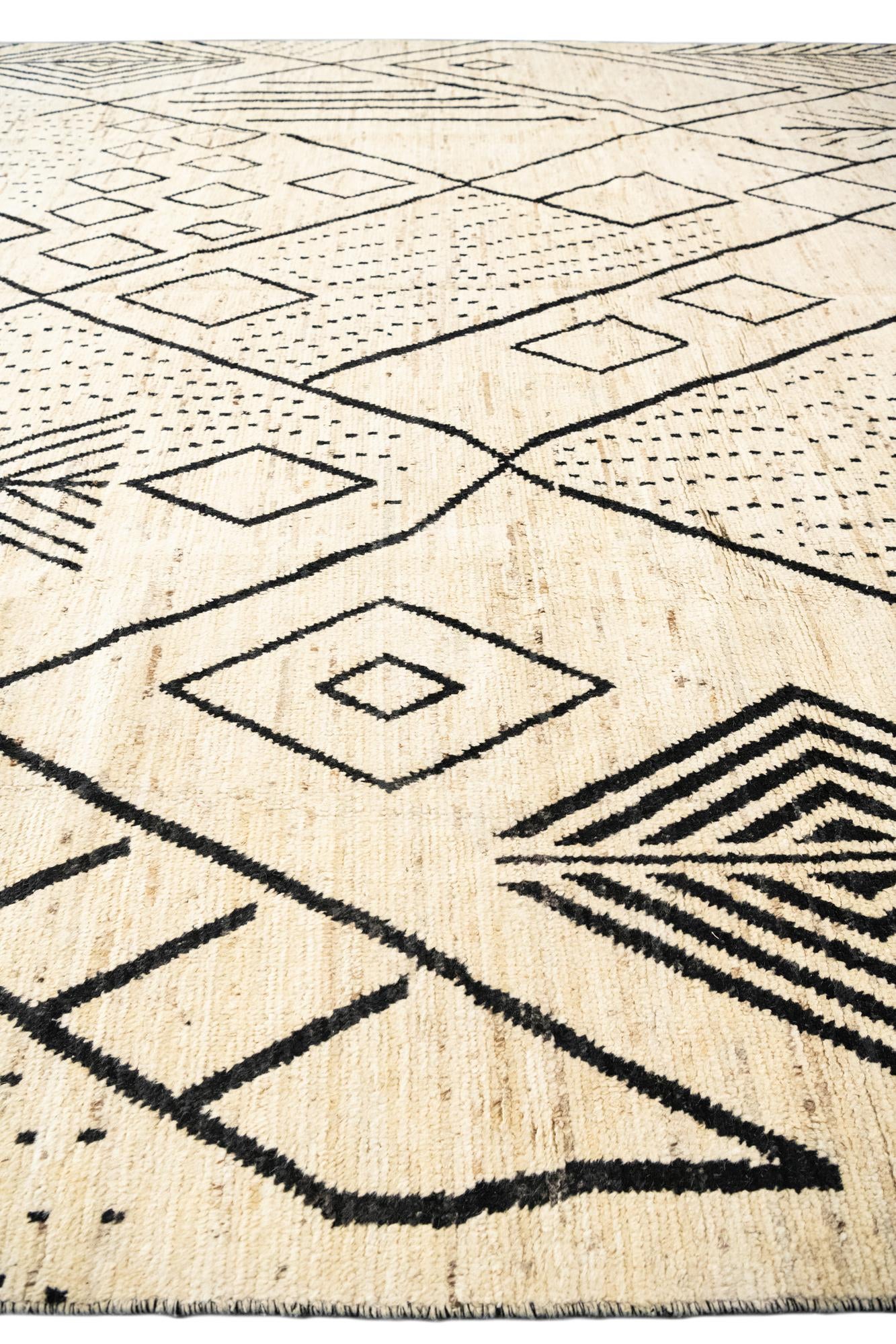 13' 4 x 17' 7 Hand Knotted Moroccan Wool Rug