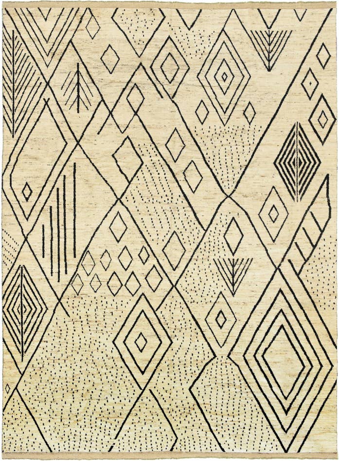 Detail image of 13' 4 x 17' 7 Hand Knotted Moroccan Wool Rug