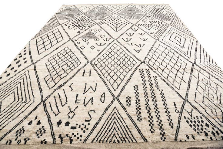 Detail image of 10' 7 x 14' 1 Hand Knotted Moroccan Wool Rug