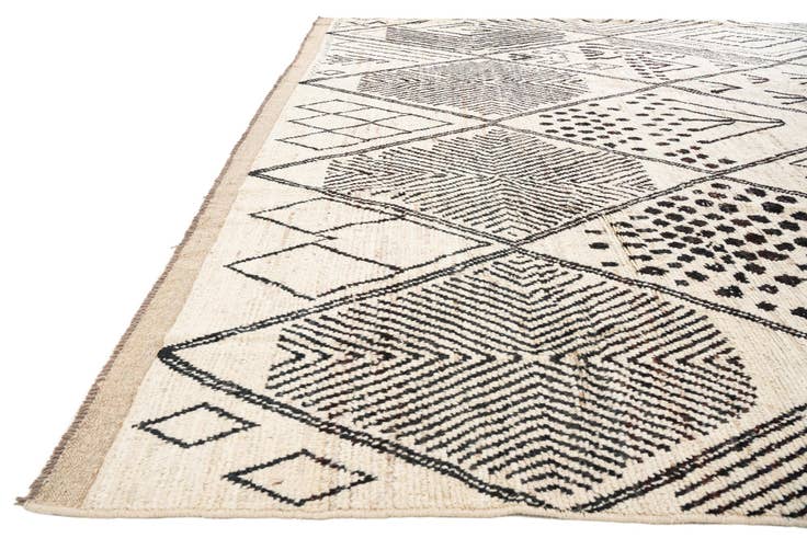 Detail image of 10' 7 x 14' 1 Hand Knotted Moroccan Wool Rug