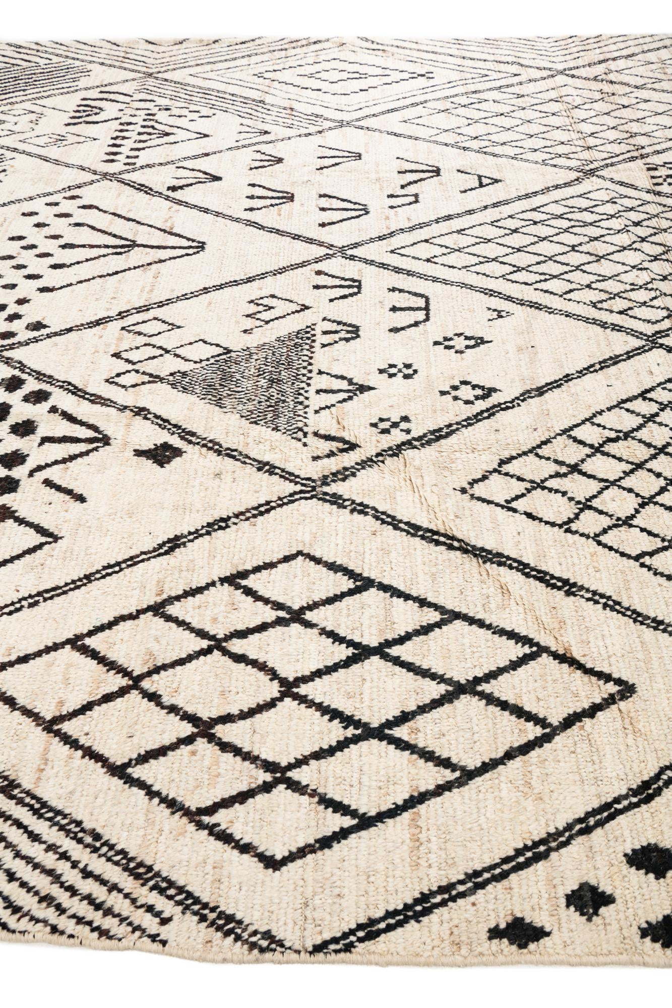 10' 7 x 14' 1 Hand Knotted Moroccan Wool Rug