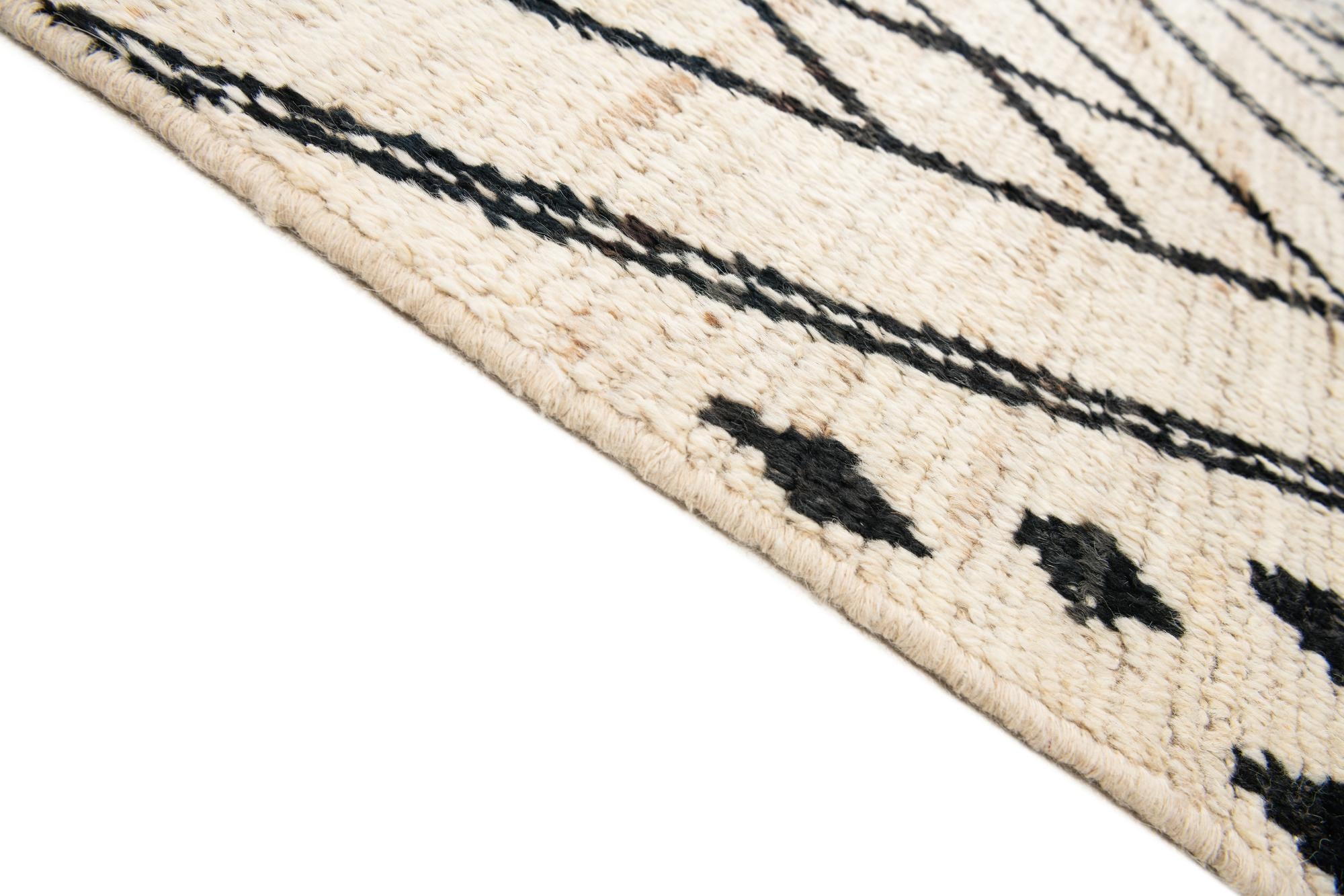 10' 7 x 14' 1 Hand Knotted Moroccan Wool Rug