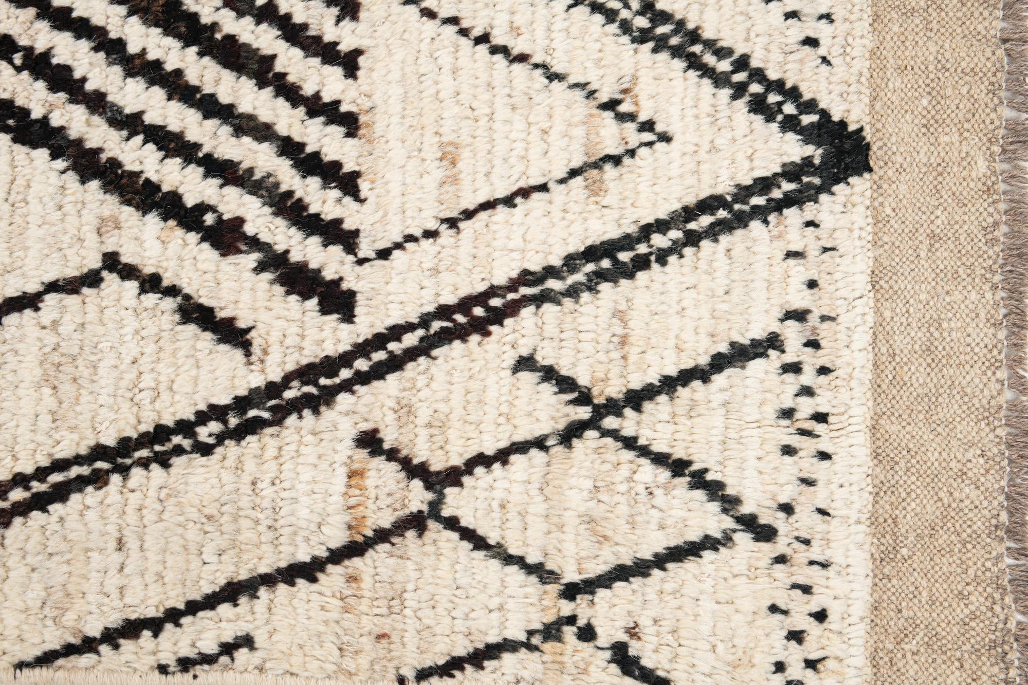 10' 7 x 14' 1 Hand Knotted Moroccan Wool Rug