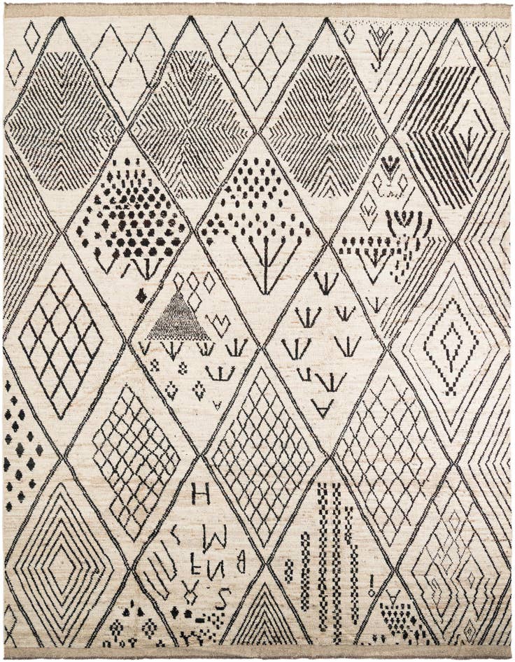 Detail image of 10' 7 x 14' 1 Hand Knotted Moroccan Wool Rug
