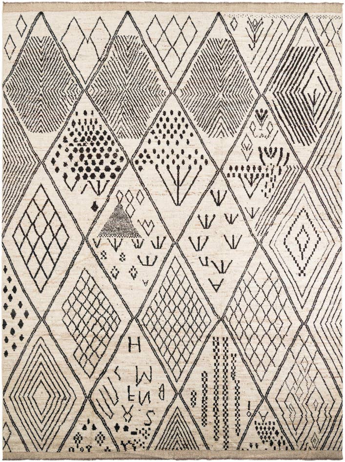 Detail image of 10' 7 x 14' 1 Hand Knotted Moroccan Wool Rug