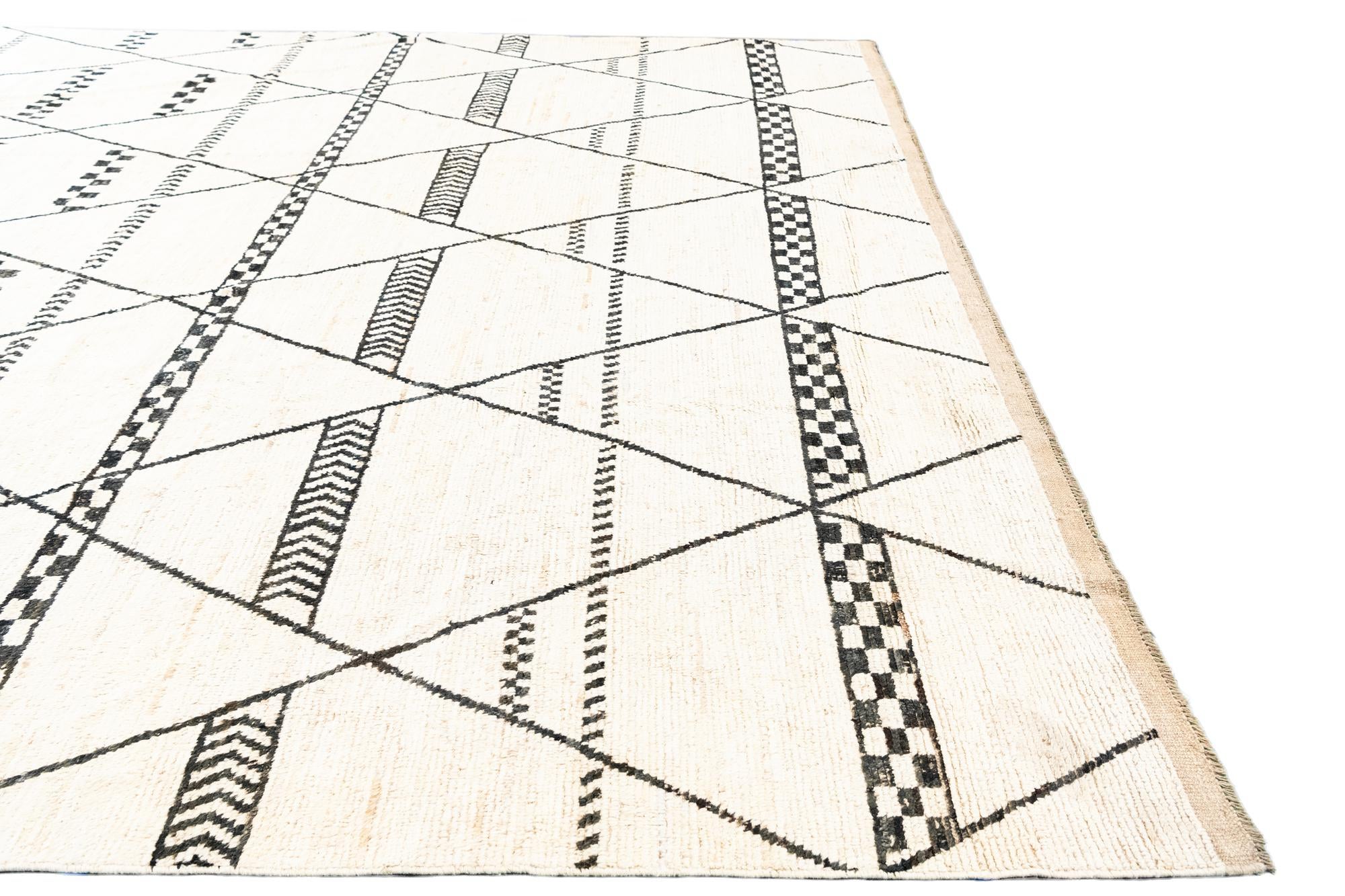 12' 3 x 18' Hand Knotted Moroccan Wool Rug