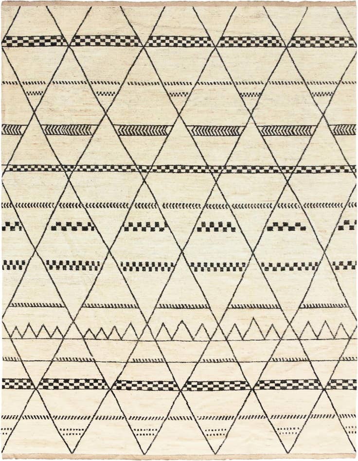 Detail image of 12' 3 x 18' Hand Knotted Moroccan Wool Rug