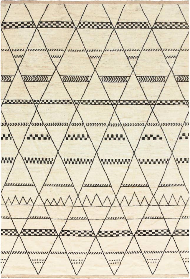 Detail image of 12' 3 x 18' Hand Knotted Moroccan Wool Rug