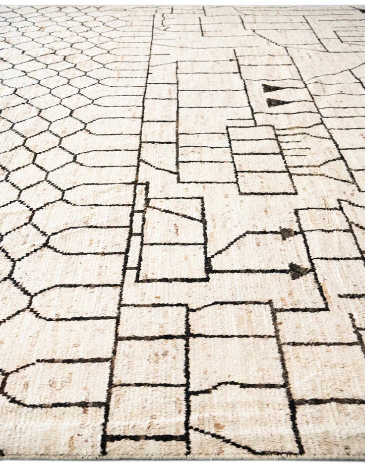 Detail image of 12' 6 x 17' 6  Hand Knotted Moroccan Wool Rug