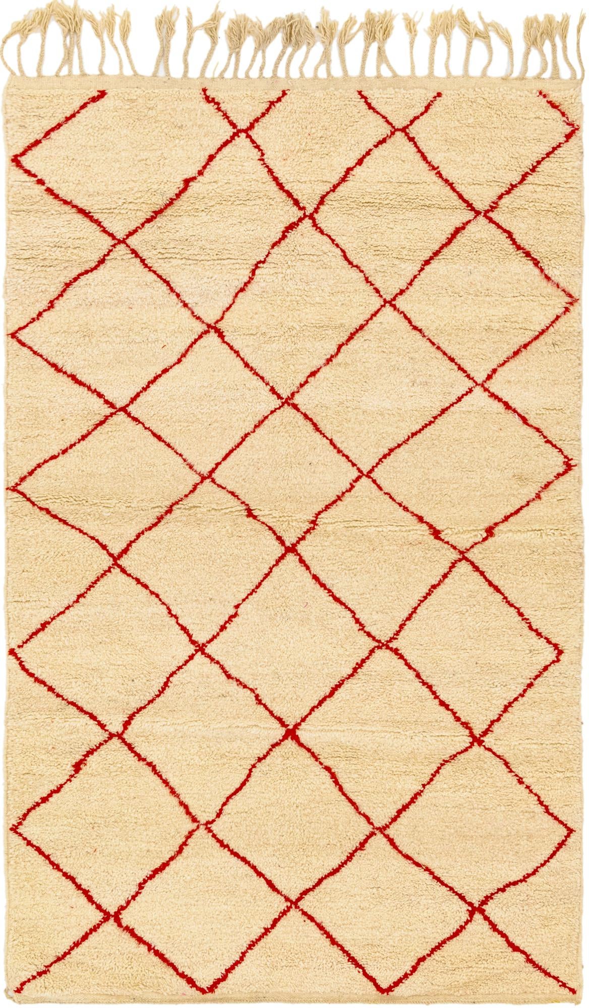 5' x 8' 4 Hand Knotted Moroccan Wool Rug