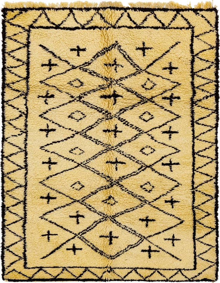 Detail image of 6' 6 x 9' 1 Hand Knotted Moroccan Wool Rug