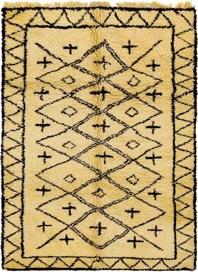 Detail image of 6' 6 x 9' 1 Hand Knotted Moroccan Wool Rug