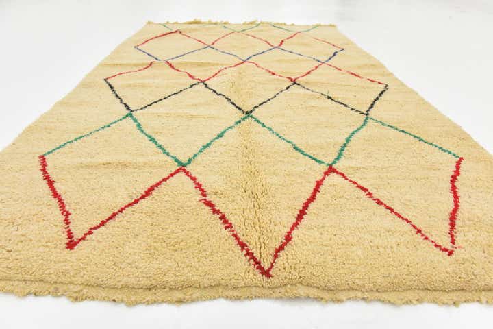 5' 1 x 8' 2 Hand Knotted Moroccan Wool Rug