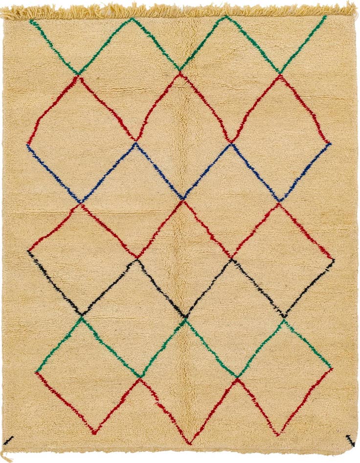 Detail image of 5' 1 x 8' 2 Hand Knotted Moroccan Wool Rug