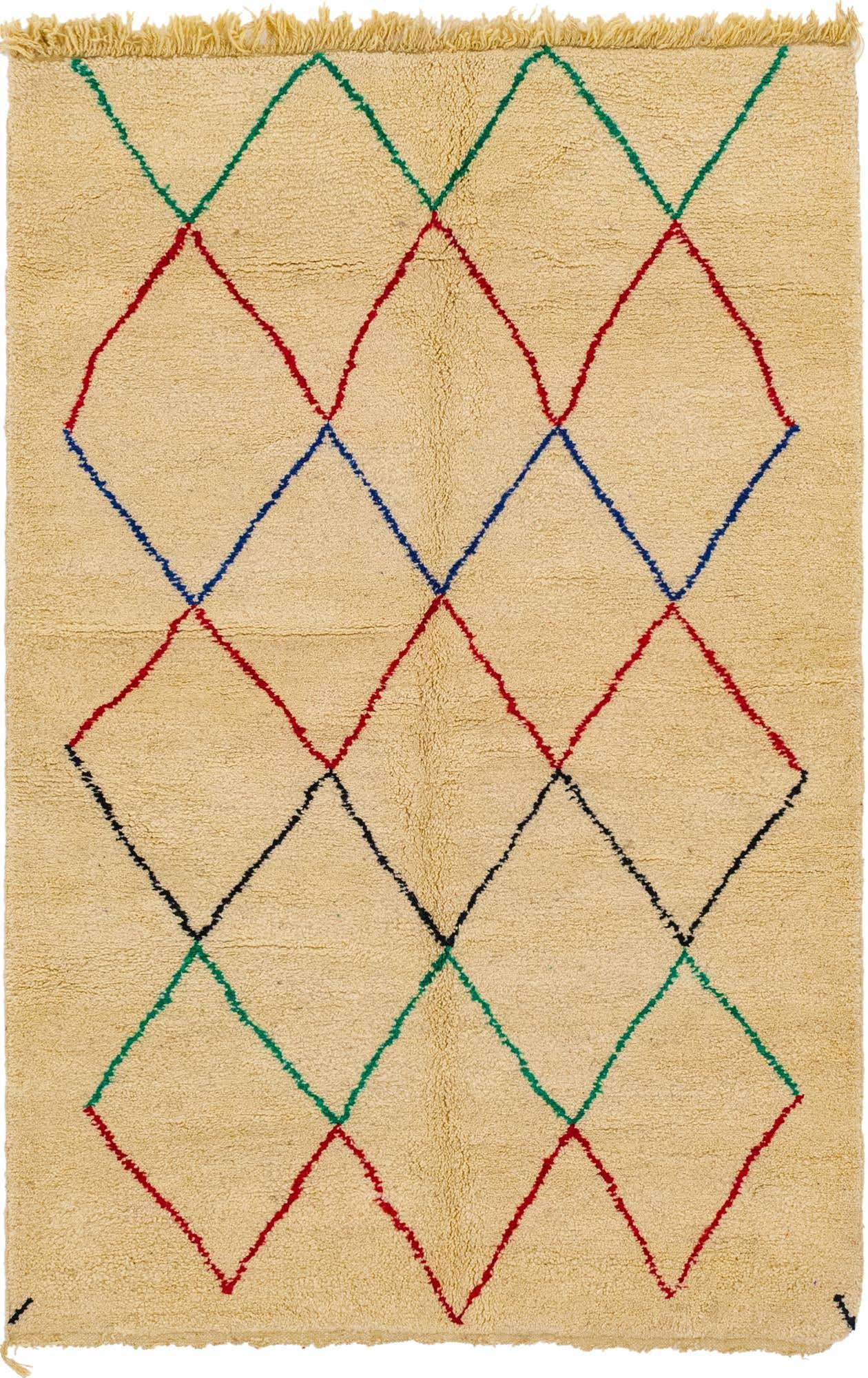 5' 1 x 8' 2 Hand Knotted Moroccan Wool Rug