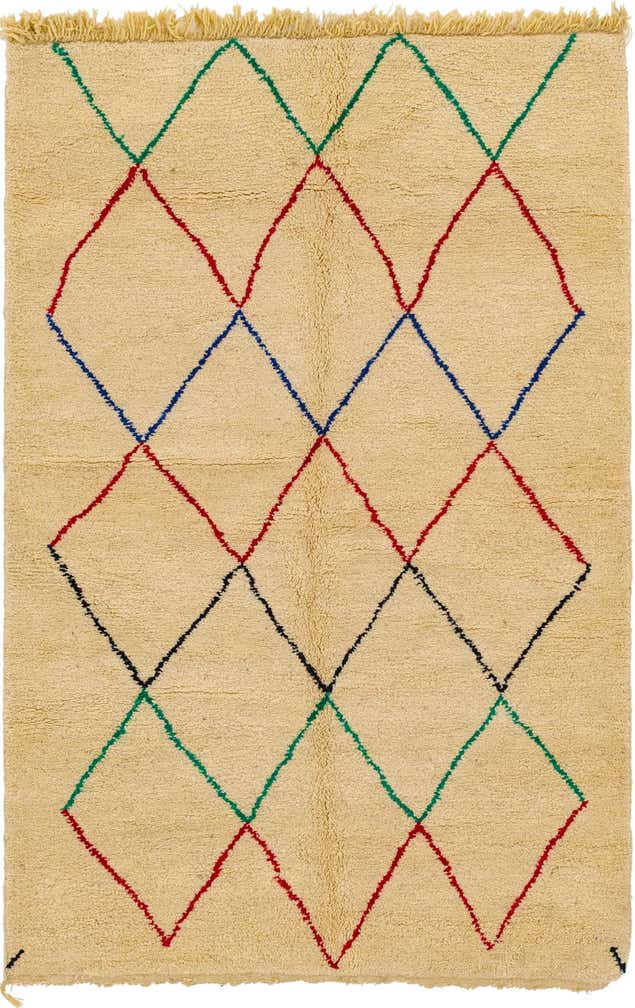 5' 1 x 8' 2 Hand Knotted Moroccan Wool Rug