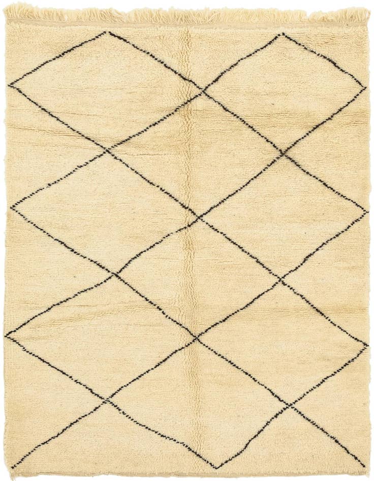 Detail image of 5' 1 x 8' 3 Hand Knotted Moroccan Wool Rug