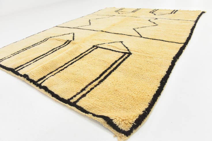Detail image of 5' 6 x 7' 5 Hand Knotted Moroccan Wool Rug