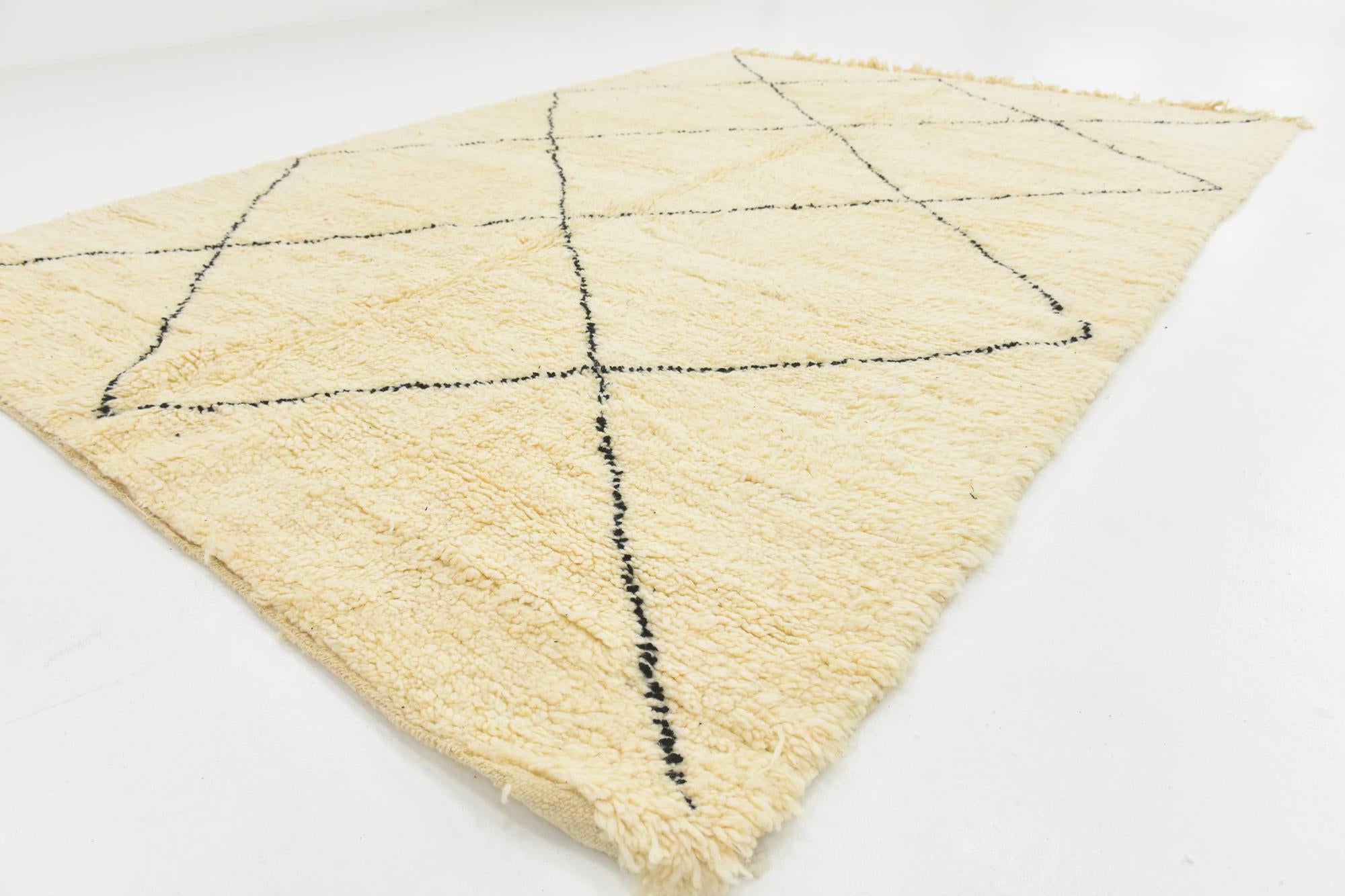 6' 8 x 9' 8 Hand Knotted Moroccan Wool Rug