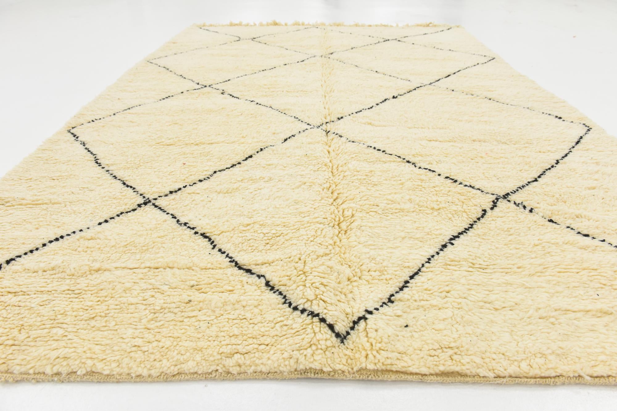 6' 8 x 9' 8 Hand Knotted Moroccan Wool Rug