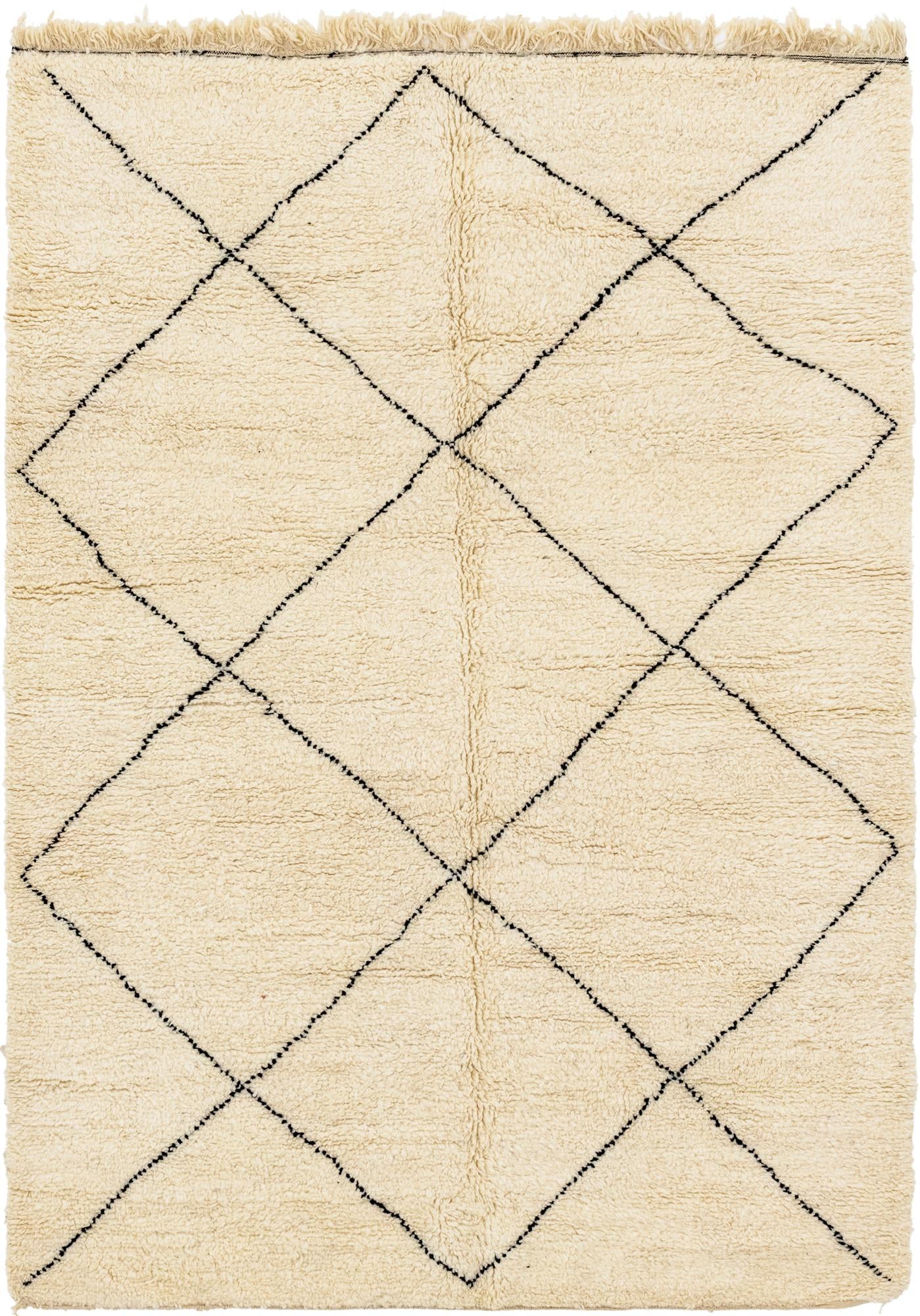 6' 8 x 9' 8 Hand Knotted Moroccan Wool Rug