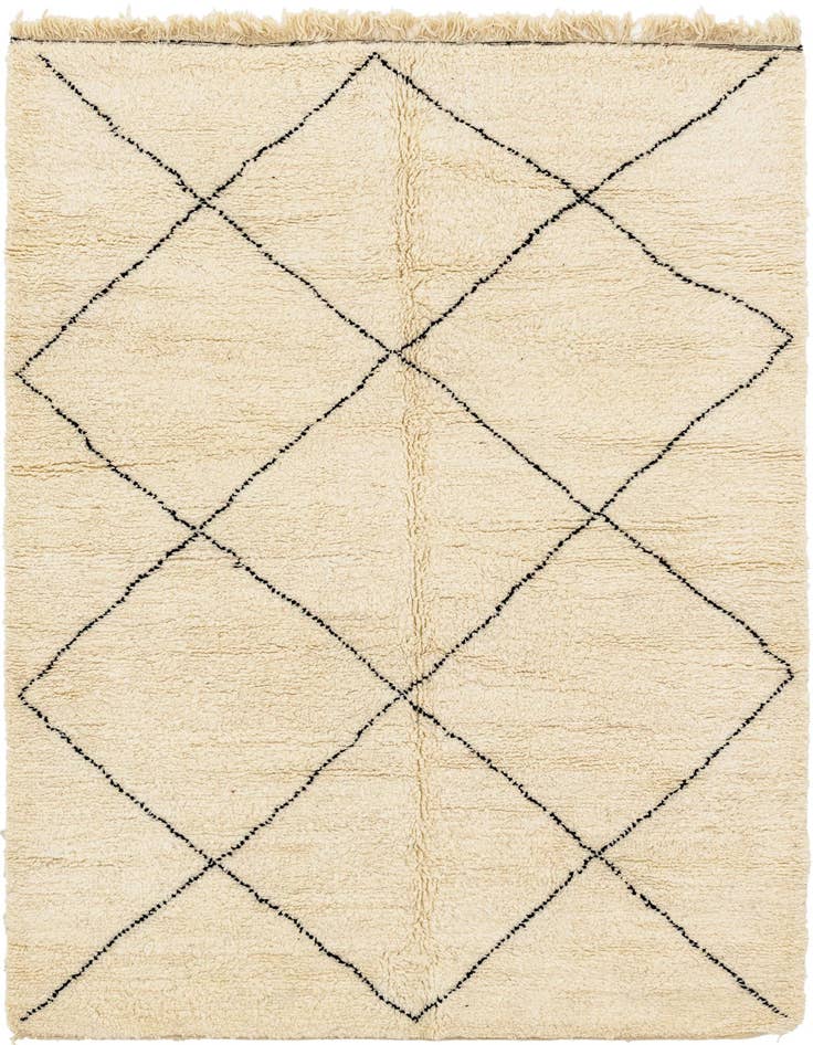 Detail image of 6' 8 x 9' 8 Hand Knotted Moroccan Wool Rug