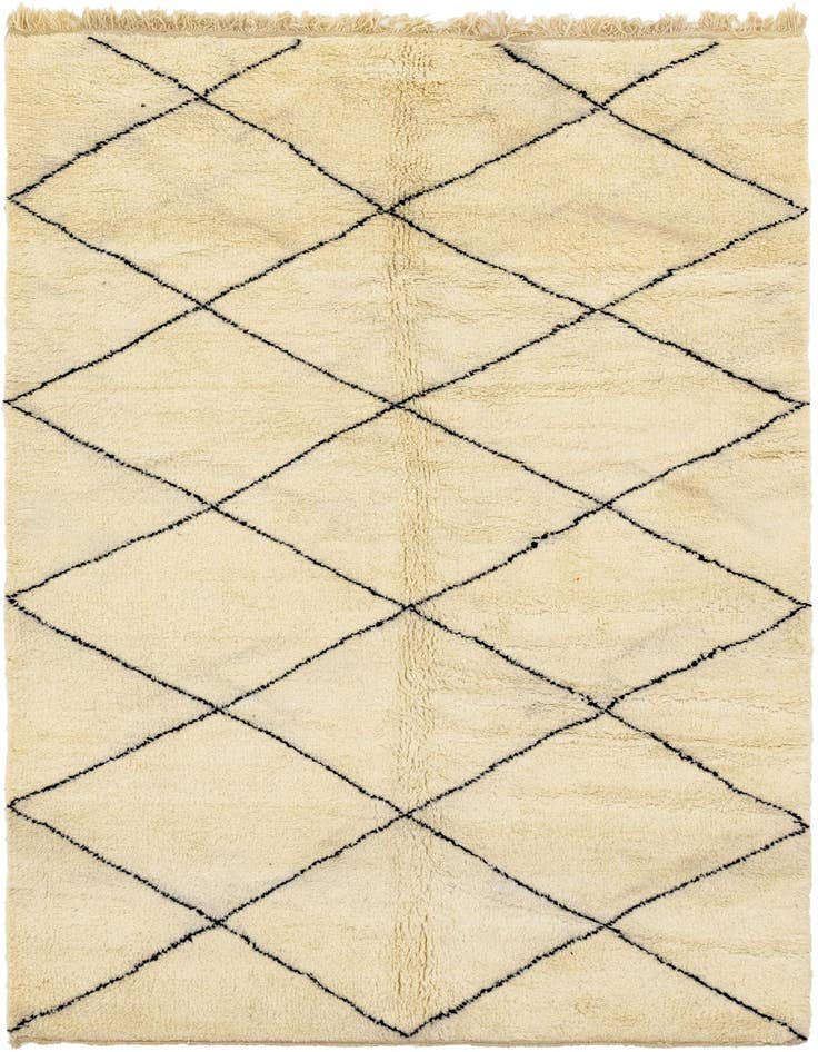 Detail image of 6' 5 x 10' 10 Hand Knotted Moroccan Wool Rug