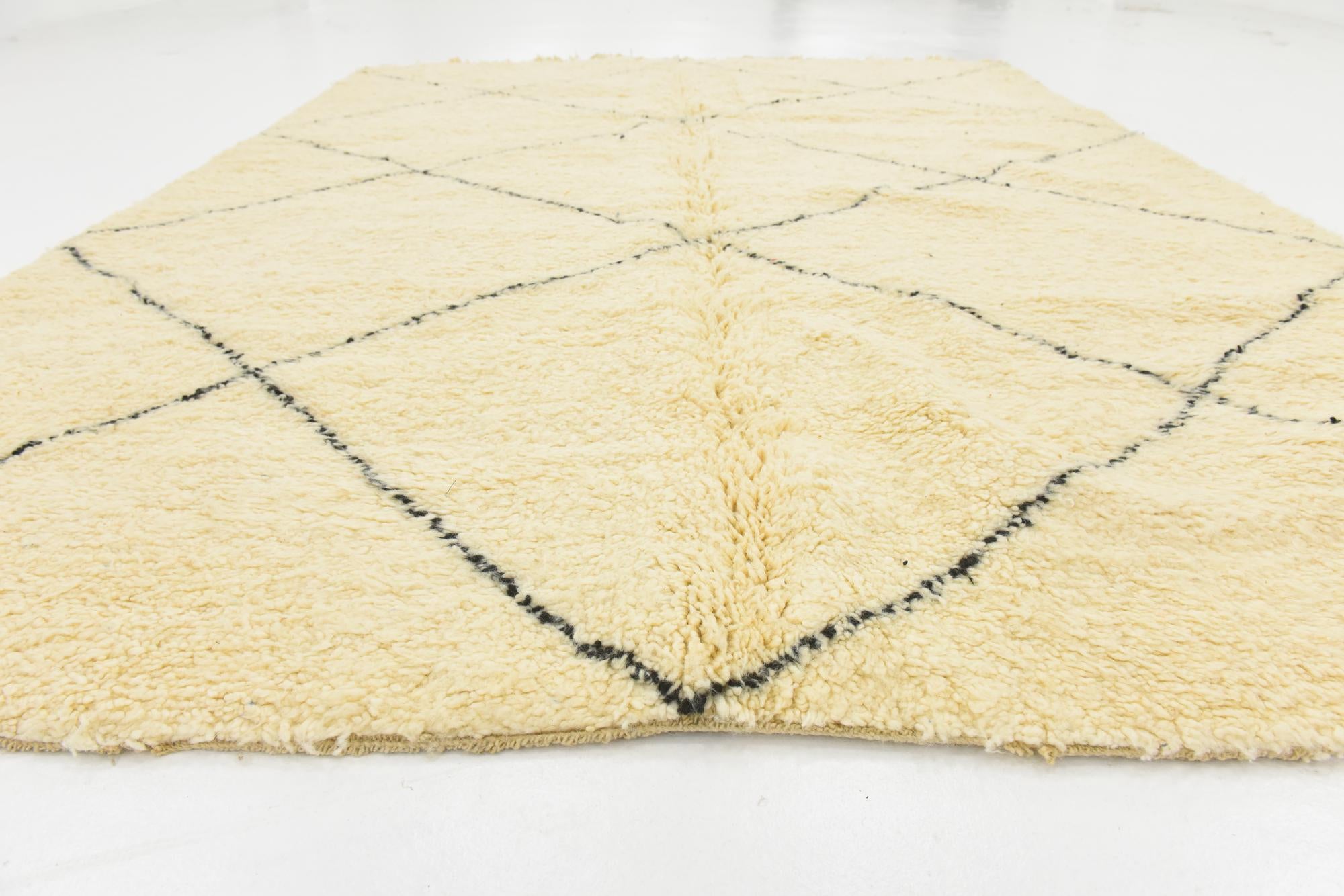 7' 3 x 9' 8 Hand Knotted Moroccan Wool Rug