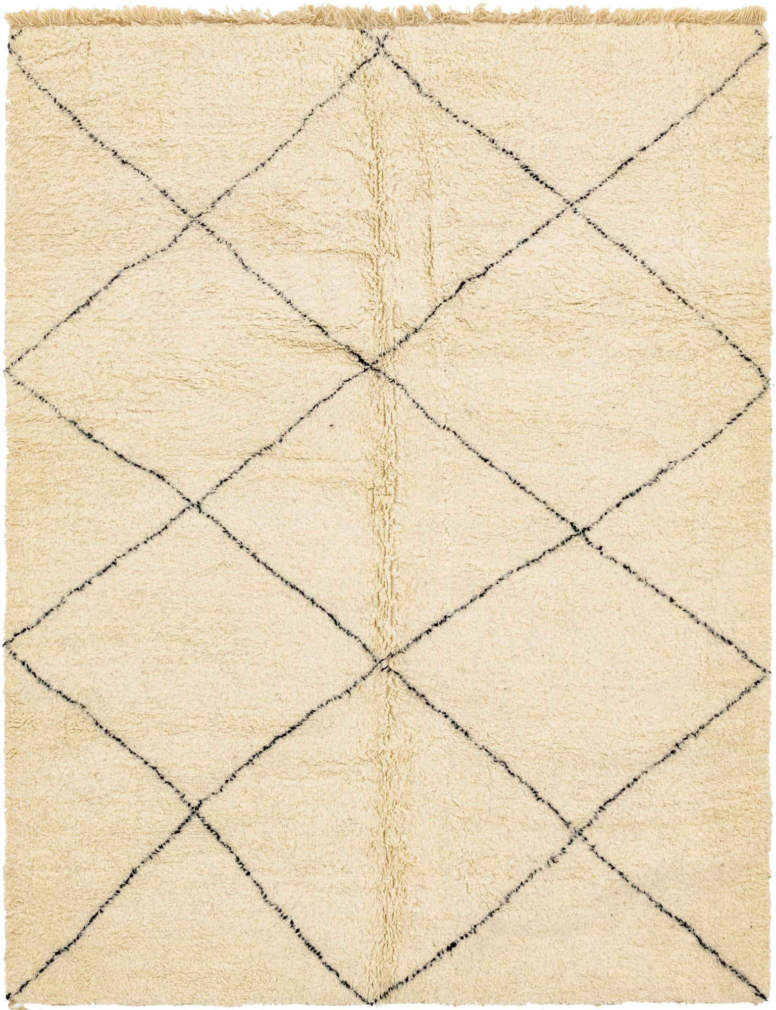 7' 3 x 9' 8 Hand Knotted Moroccan Wool Rug