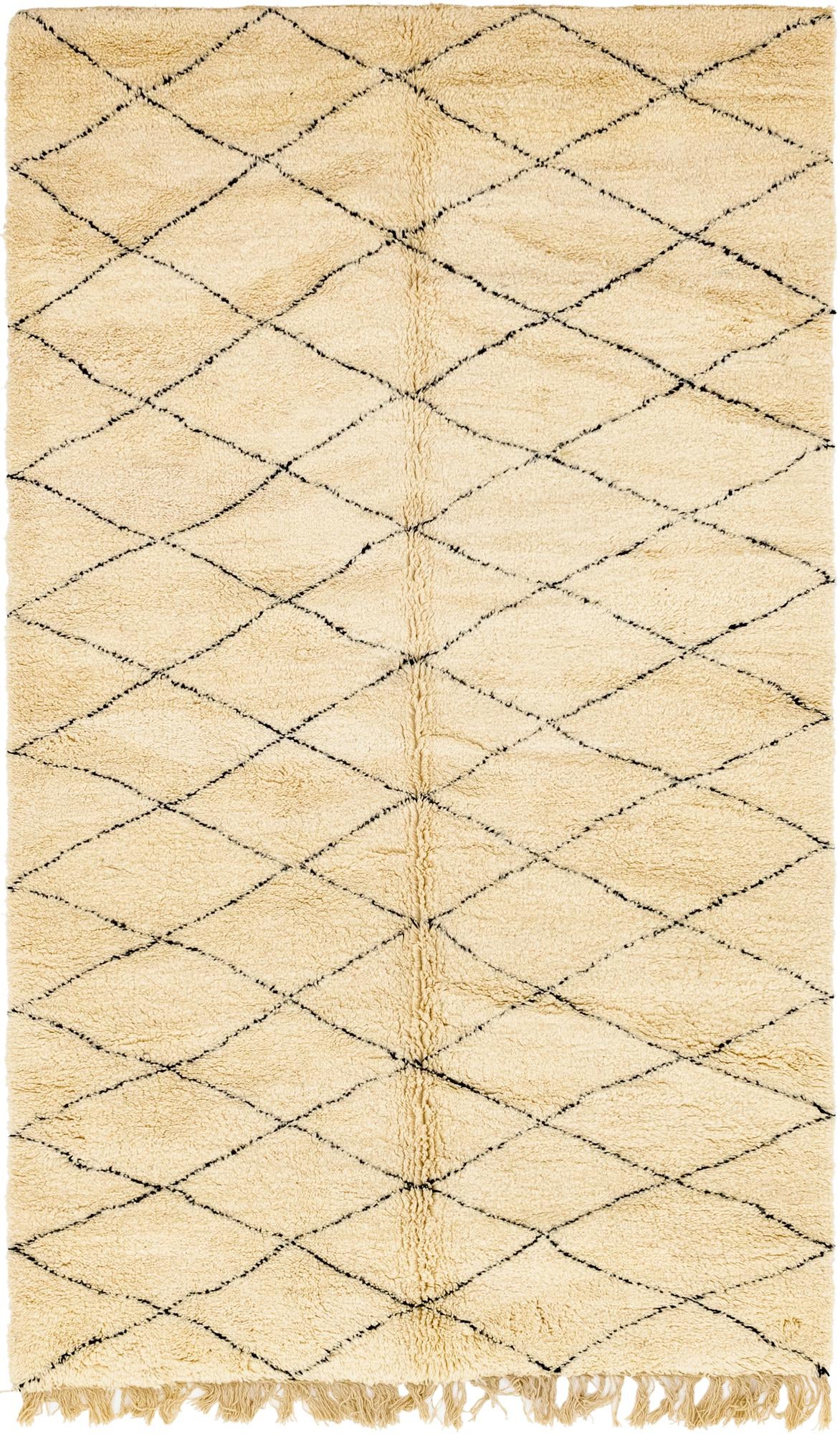6' 3 x 10' 10 Hand Knotted Moroccan Wool Rug