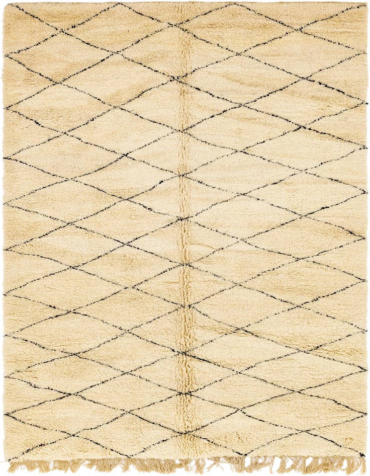 Detail image of 6' 3 x 10' 10 Hand Knotted Moroccan Wool Rug
