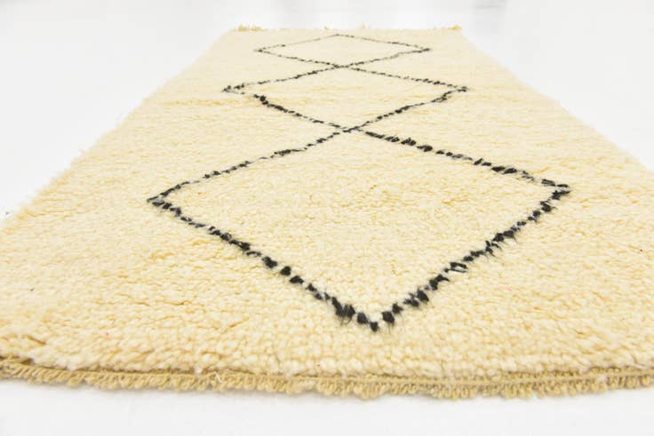 Detail image of 3' 7 x 4' 7 Hand Knotted Moroccan Wool Rug