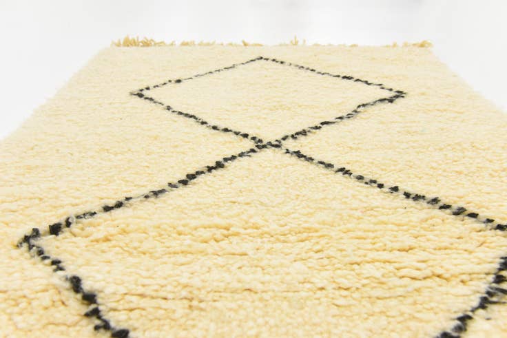 Detail image of 3' 7 x 4' 7 Hand Knotted Moroccan Wool Rug