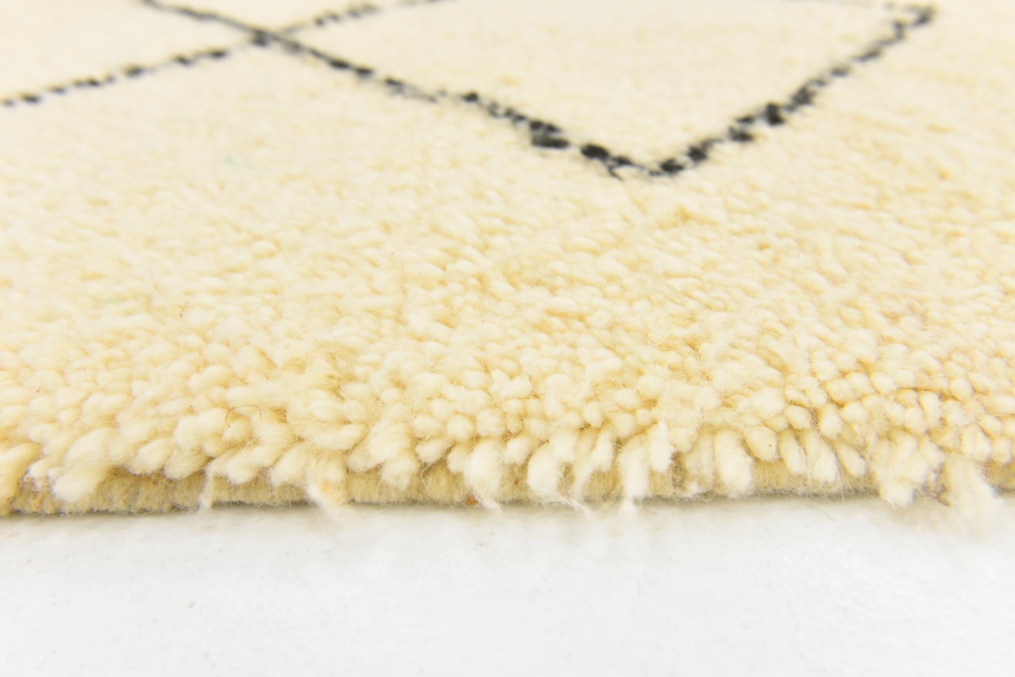 3' 7 x 4' 7 Hand Knotted Moroccan Wool Rug