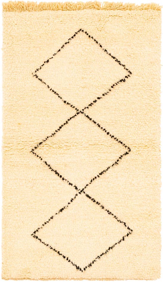 Detail image of 3' 7 x 4' 7 Hand Knotted Moroccan Wool Rug