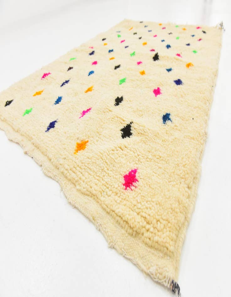 Detail image of 3' 6 x 4' 11  Hand Knotted Moroccan Wool Rug