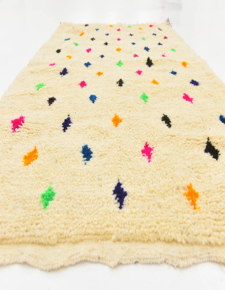 Detail image of 3' 6 x 4' 11 Hand Knotted Moroccan Wool Rug