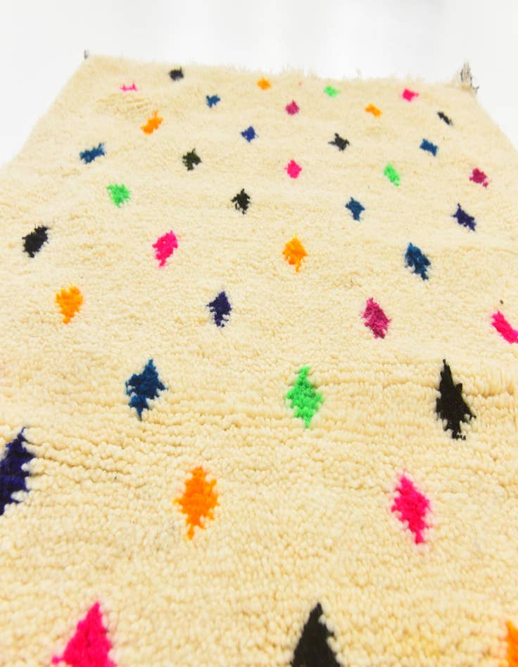 Detail image of 3' 6 x 4' 11 Hand Knotted Moroccan Wool Rug