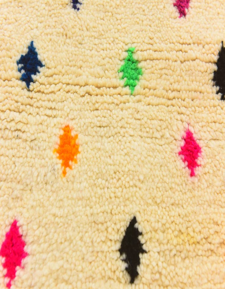 Detail image of 3' 6 x 4' 11 Hand Knotted Moroccan Wool Rug