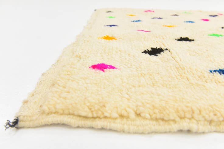 Detail image of 3' 6 x 4' 11 Hand Knotted Moroccan Wool Rug