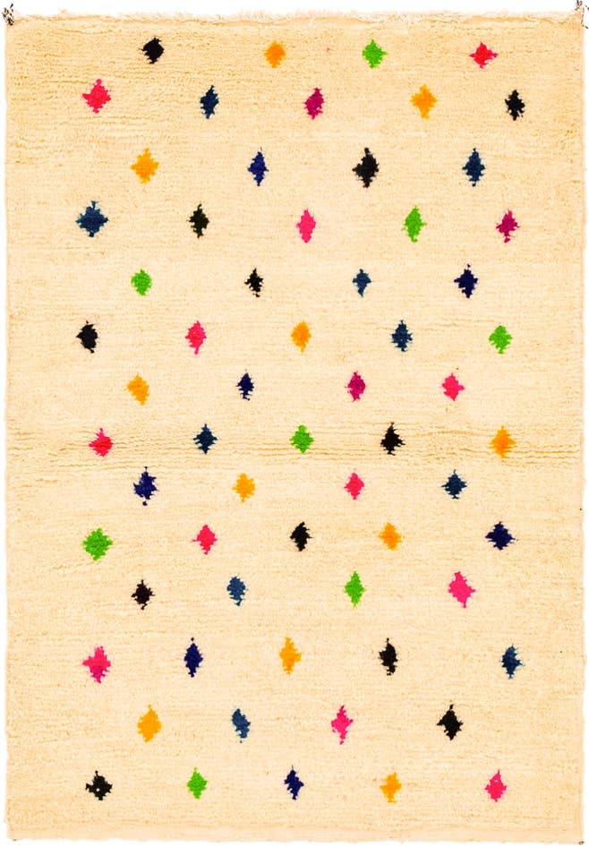 Detail image of 3' 6 x 4' 11 Hand Knotted Moroccan Wool Rug