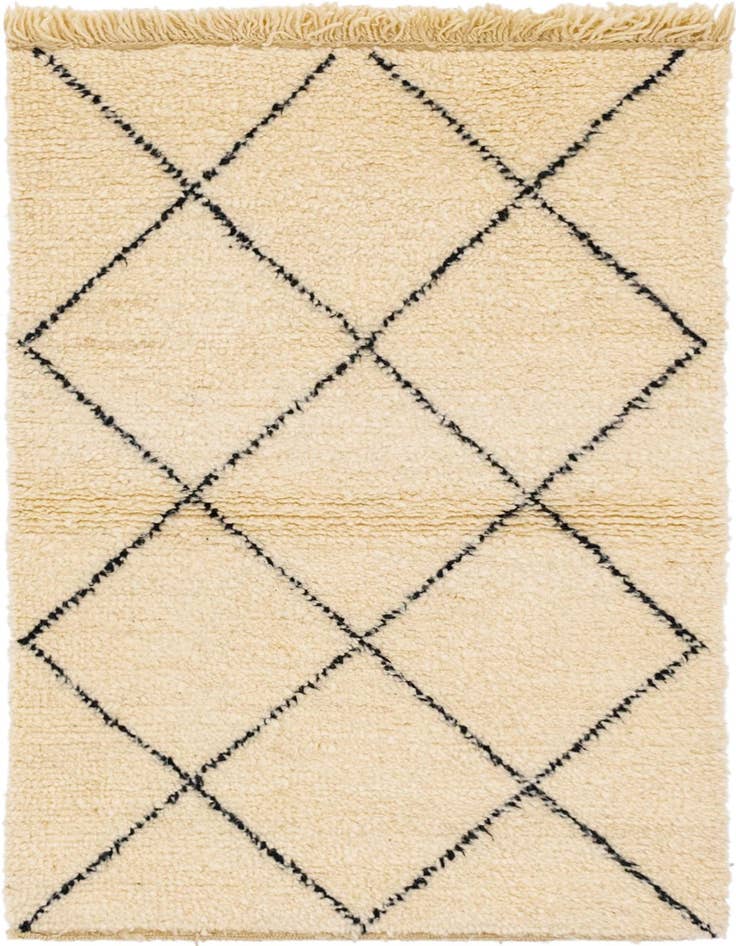 Detail image of 3' x 4' 10 Hand Knotted Moroccan Wool Rug