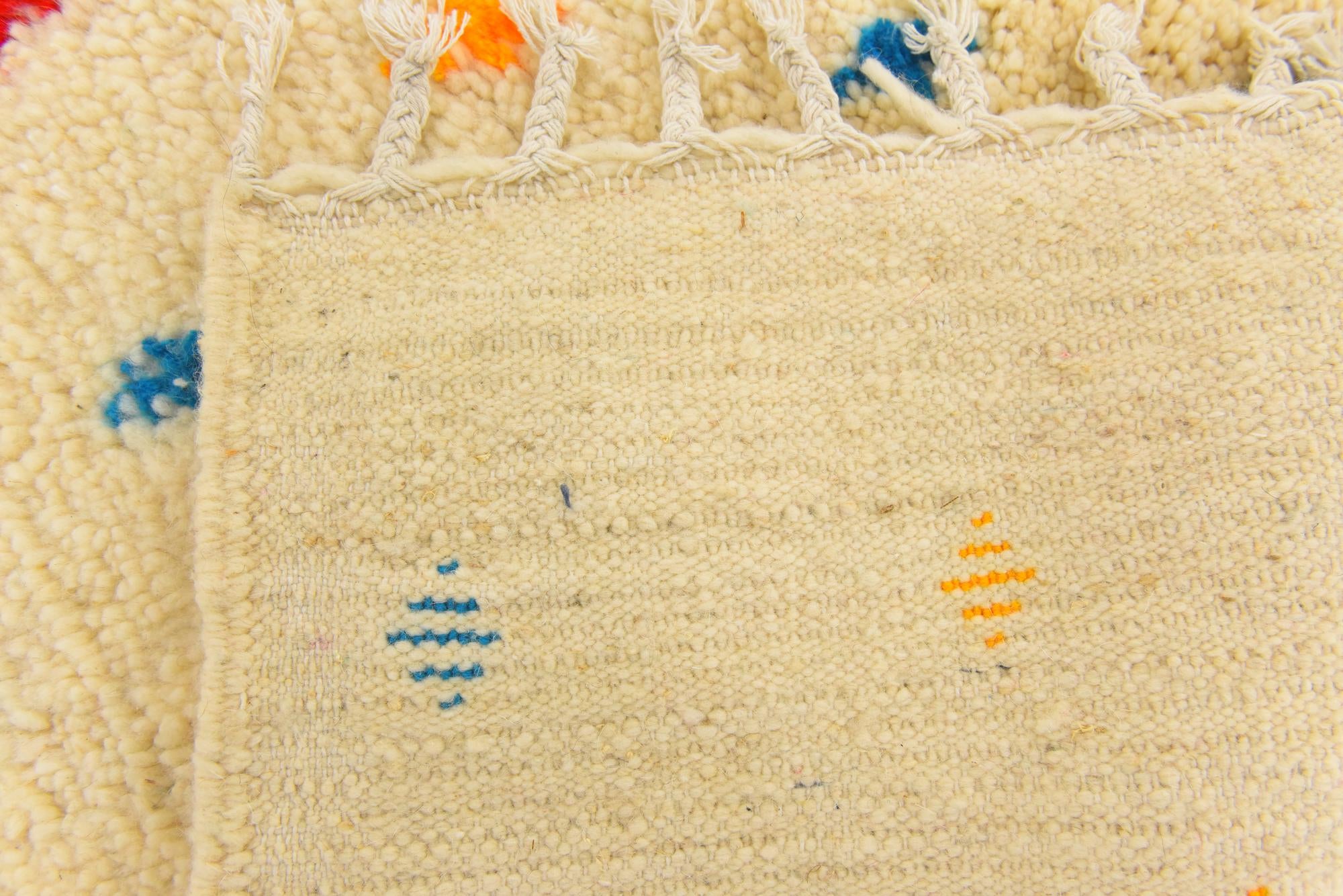 3' 4 x 4' 9 Hand Knotted Moroccan Wool Rug