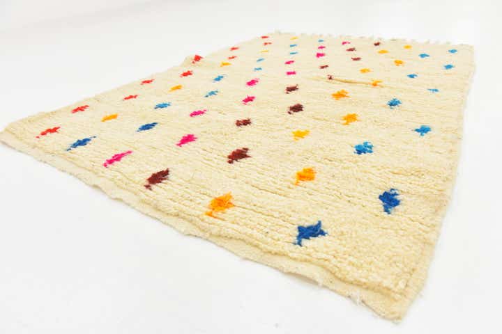 3' 4 x 4' 9 Hand Knotted Moroccan Wool Rug
