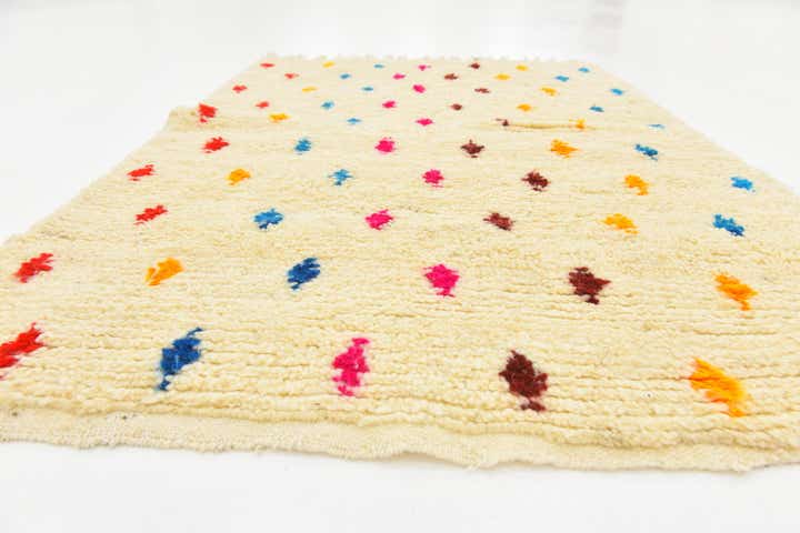 3' 4 x 4' 9 Hand Knotted Moroccan Wool Rug