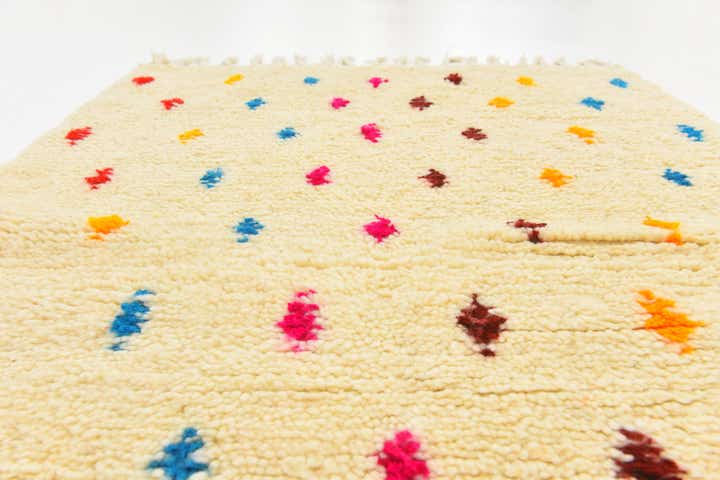 3' 4 x 4' 9 Hand Knotted Moroccan Wool Rug