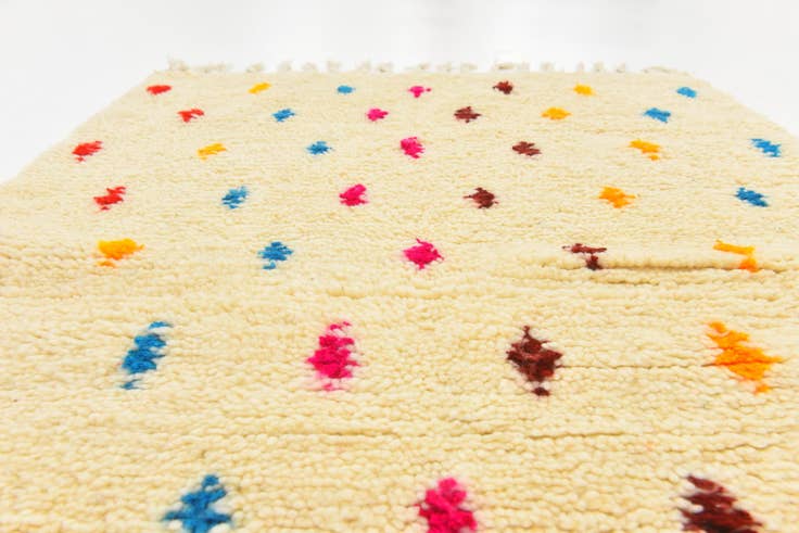 Detail image of 3' 4 x 4' 9 Hand Knotted Moroccan Wool Rug
