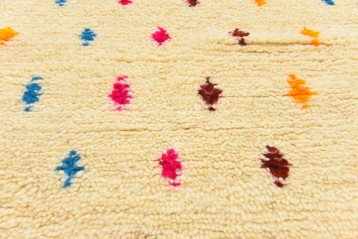 Detail image of 3' 4 x 4' 9 Hand Knotted Moroccan Wool Rug