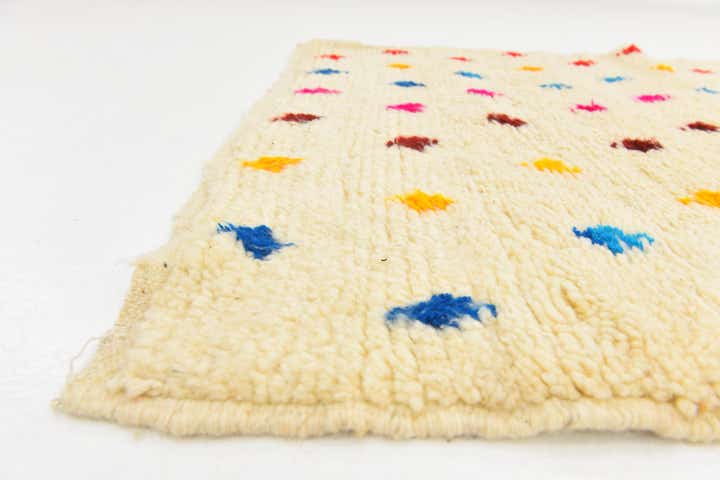 3' 4 x 4' 9 Hand Knotted Moroccan Wool Rug