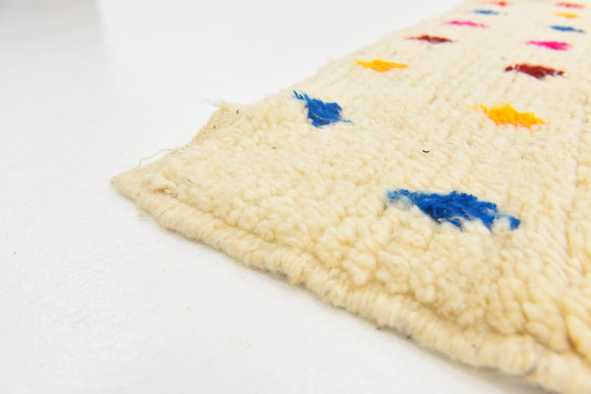 3' 4 x 4' 9 Hand Knotted Moroccan Wool Rug